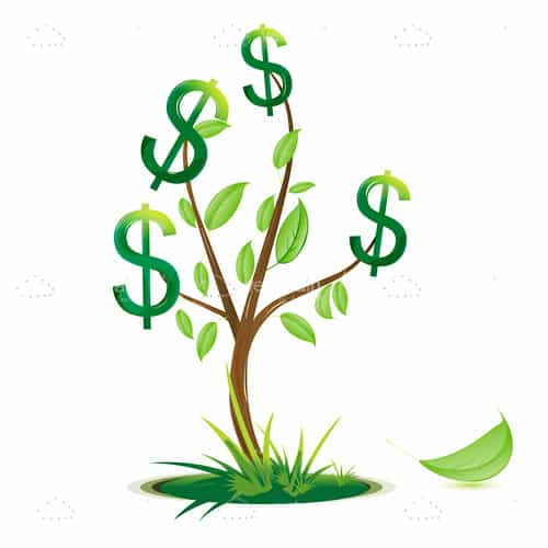 Abstract Tree with Dollar Signs